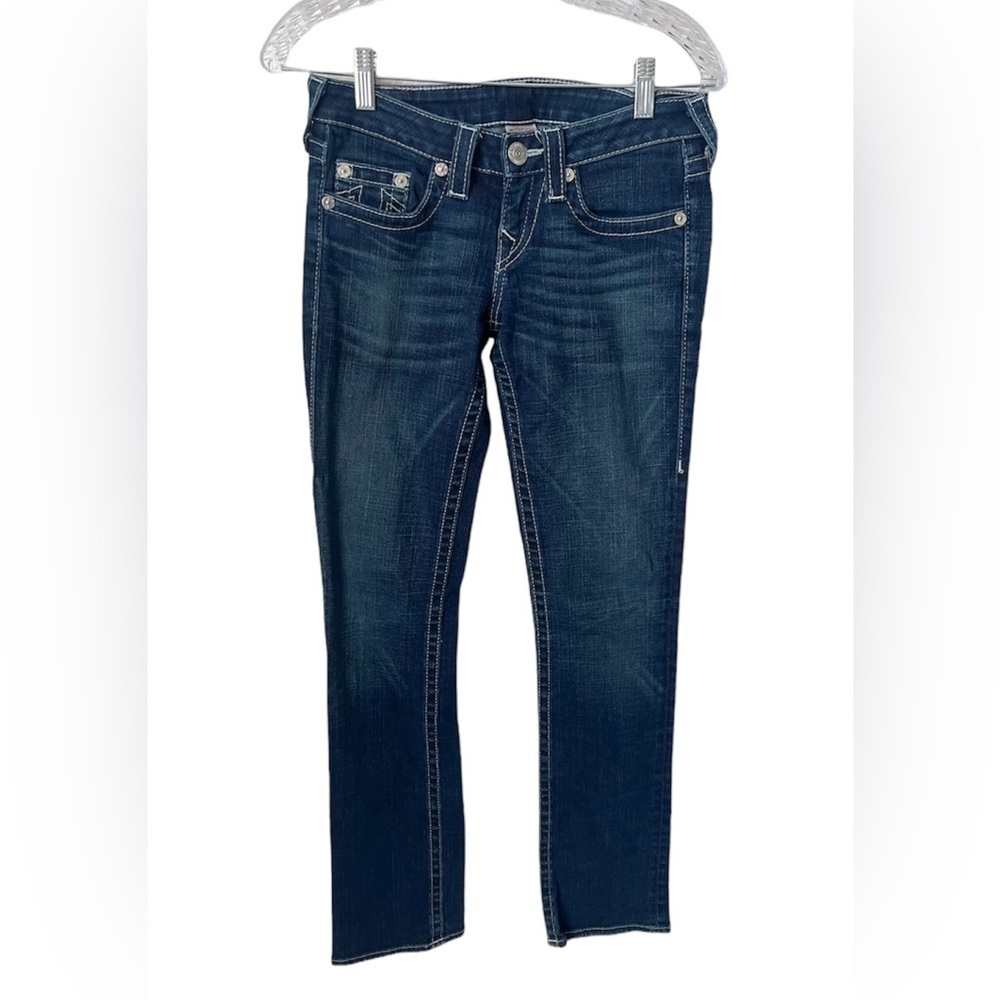 True Religion Johnny Jeans Size 26 Silver & White